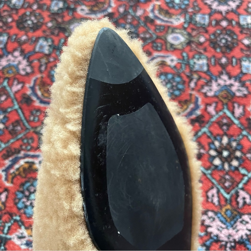 SOLD Jenni Kayne Black Leather Mules Flats Tan Shearling 39 - Picture 5 of 8